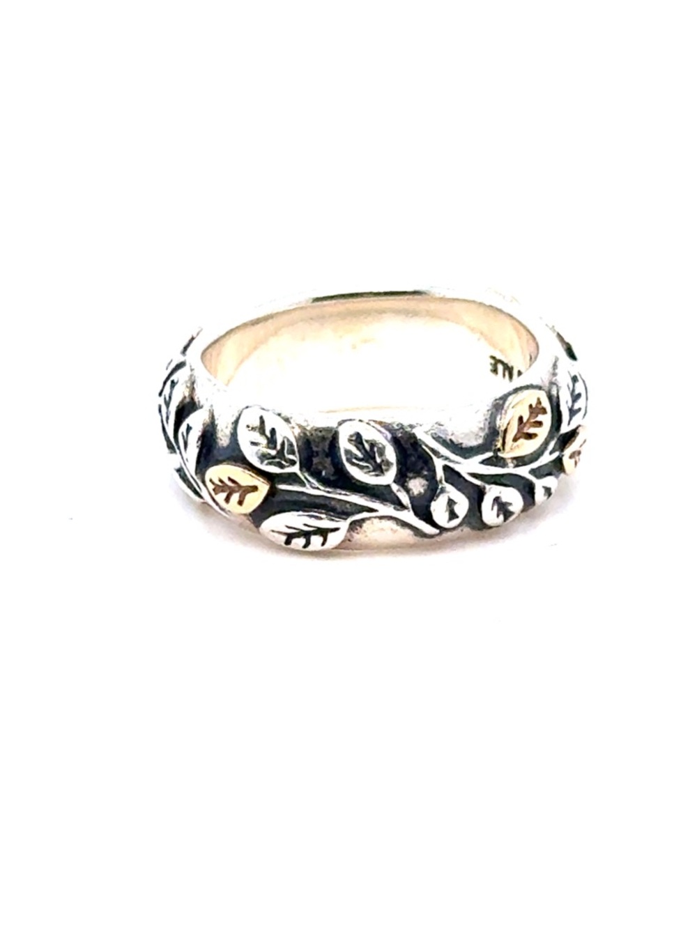 Pandora‎ Two-Tone Leaf Vine Ring in Silver and Gold